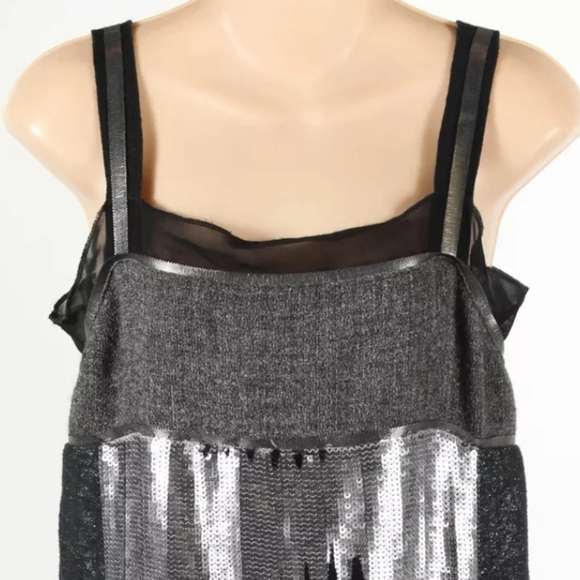 Philosophy Di Alberta Ferretti Black Gray Sequin L - Picture 2 of 8